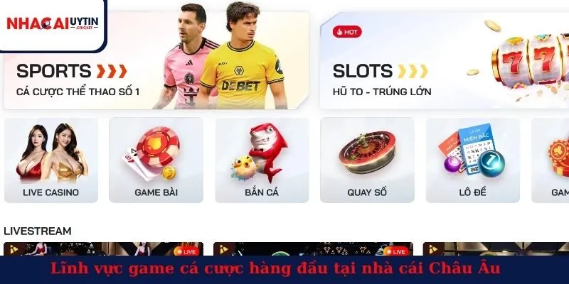 Lĩnh vực game cá cược hàng đầu tại nhà cái Châu Âu