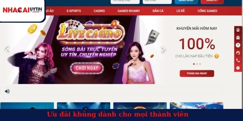 Ưu đãi khủng dành cho mọi thành viên